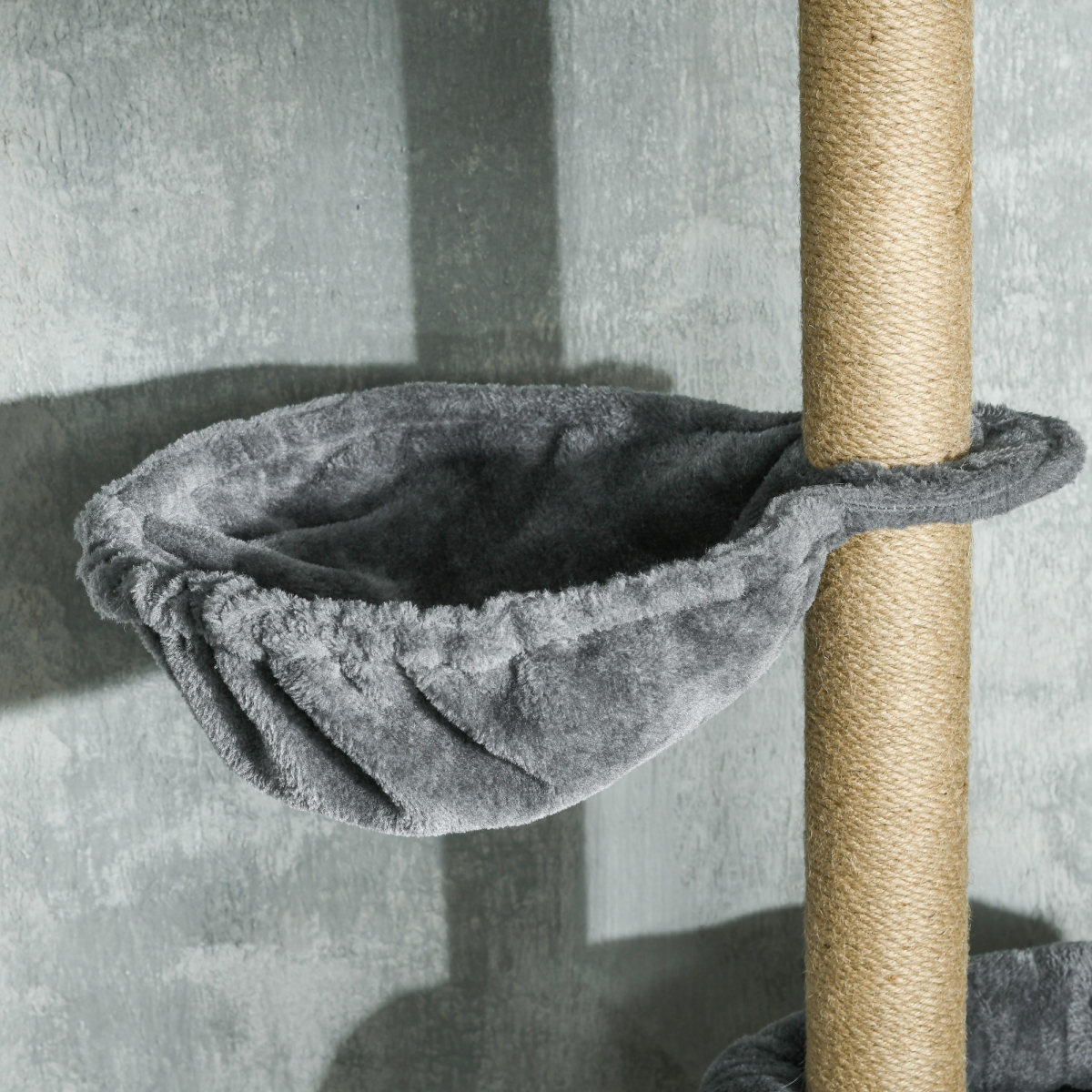 6-Tier Floor-to-Ceiling Cat Tree | Scratching Post, Hammock & Bed – Grey