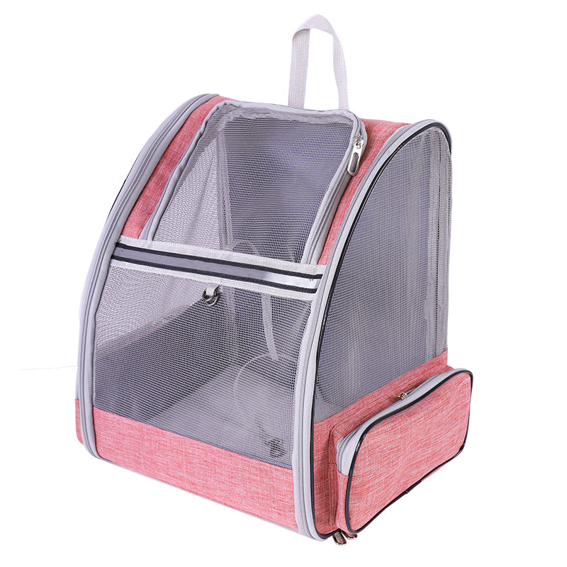 Foldable Pet Carrier Backpack — Breathable Oxford Bag for Cats & Small Dogs