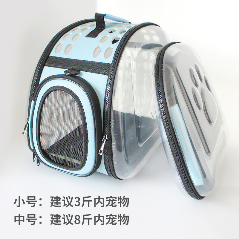 Foldable Transparent Pet Carrier — Breathable EVA Bag for Cats & Small Dogs