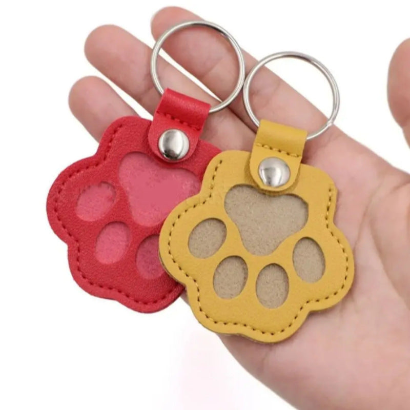 Pet Paw Keychain — Keepsake Holder for Pet Hair / Fur, Memorial Gift