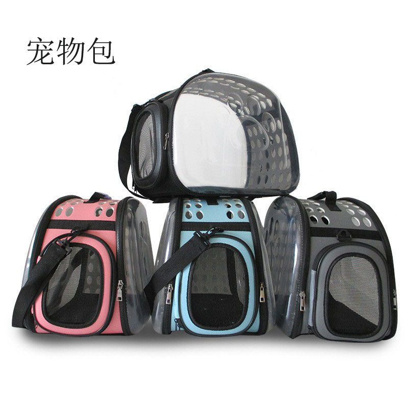 Foldable Transparent Pet Carrier — Breathable EVA Bag for Cats & Small Dogs