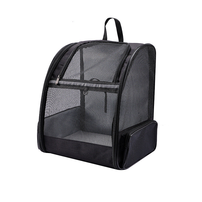 Foldable Pet Carrier Backpack — Breathable Oxford Bag for Cats & Small Dogs
