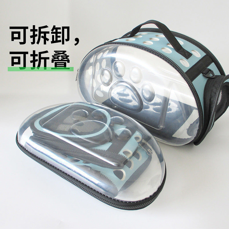 Foldable Transparent Pet Carrier — Breathable EVA Bag for Cats & Small Dogs