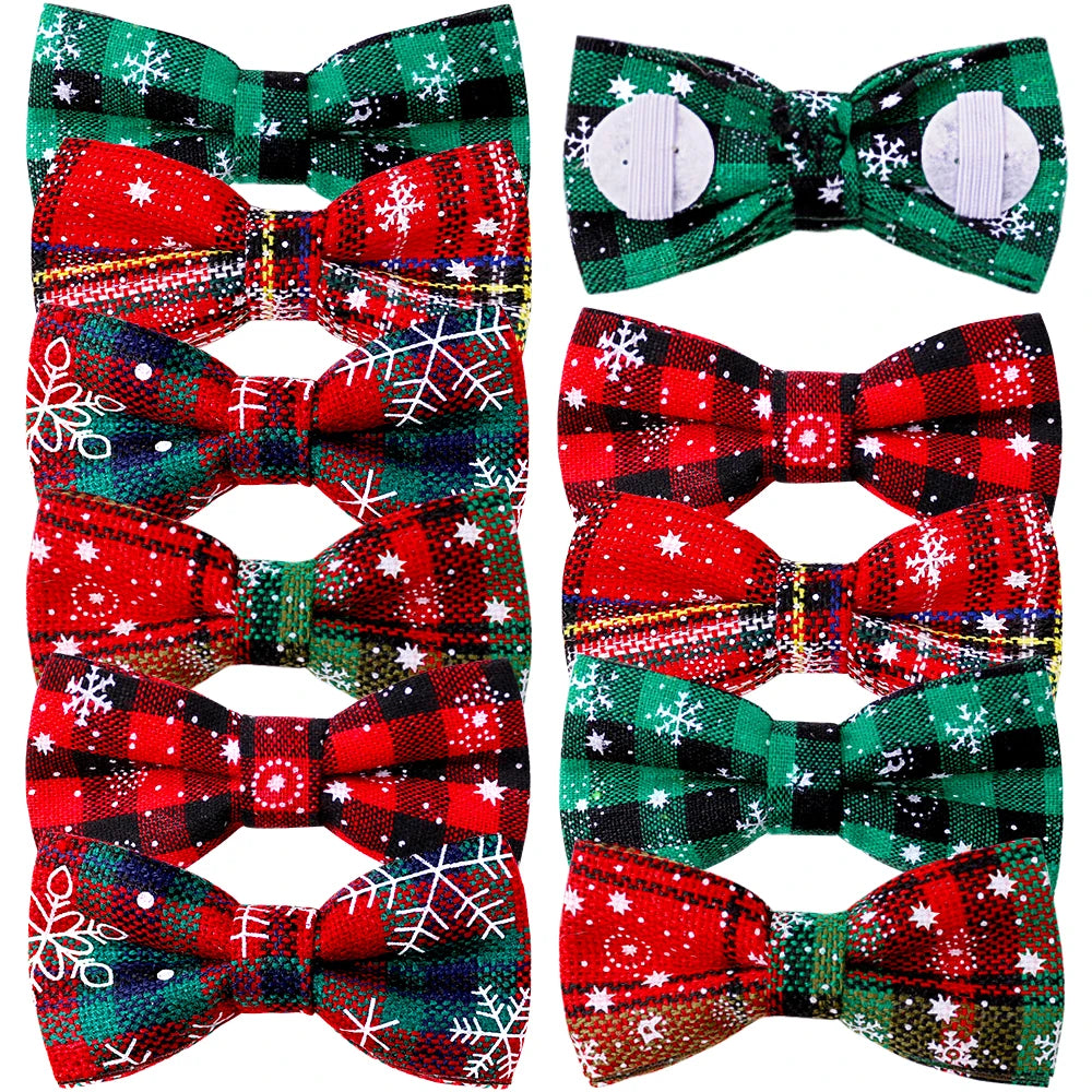 Christmas Pet Bow Ties — 20 or 40 Piece Set | Festive Collar Accessories for Cats & Dogs