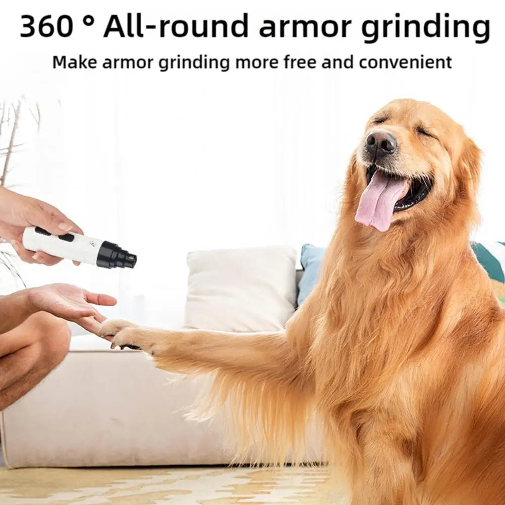 Electric Pet Nail Polisher — Rechargeable LED Clipper for Dogs & Cats