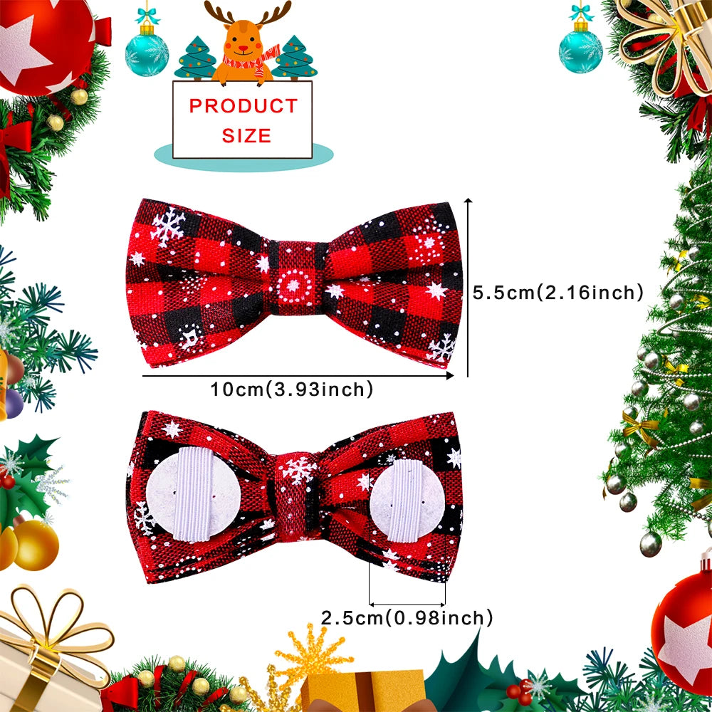 Christmas Pet Bow Ties — 20 or 40 Piece Set | Festive Collar Accessories for Cats & Dogs