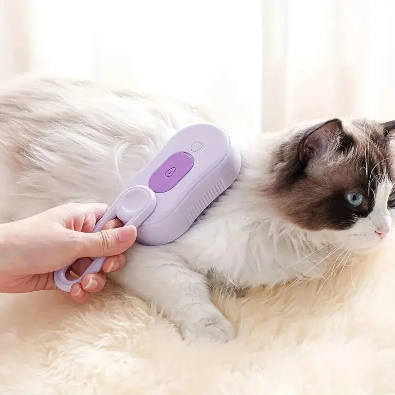 Electric Steam Pet Brush – Grooming Comb for Cats & Dogs