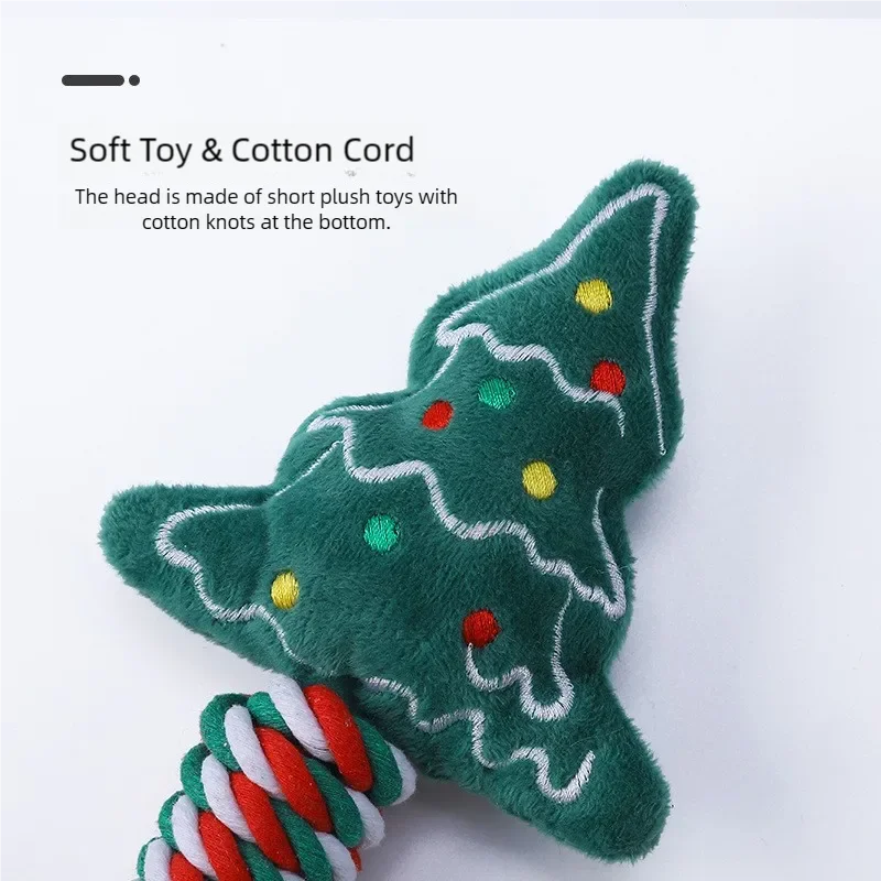 Christmas Dog Rope Chew Toys — Interactive Squeaky Festive Set | PetGoodsUK