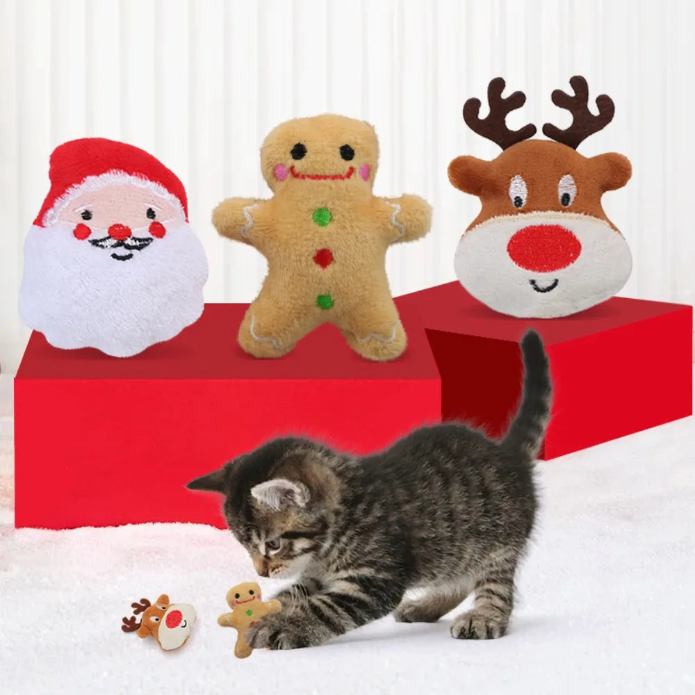 Christmas Plush Pet Toys — Santa, Reindeer & Gingerbread | PetGoodsUK