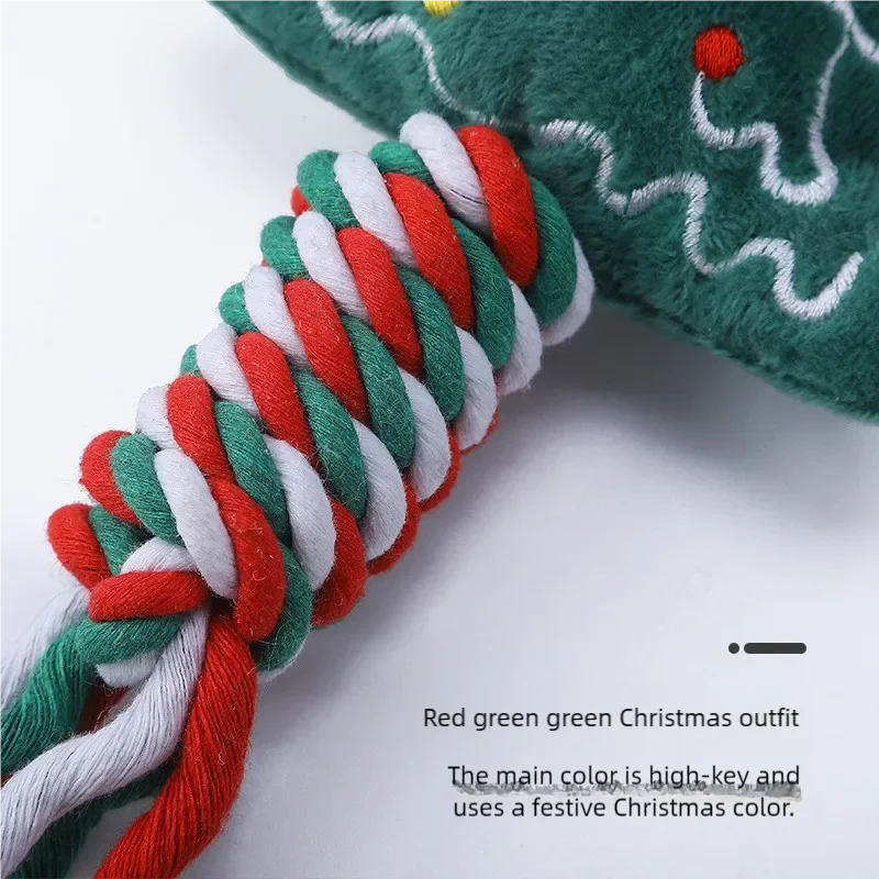 Christmas Dog Rope Chew Toys — Interactive Squeaky Festive Set | PetGoodsUK