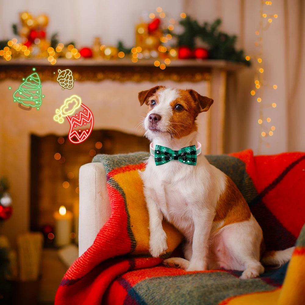 Christmas Pet Bow Ties — 20 or 40 Piece Set | Festive Collar Accessories for Cats & Dogs