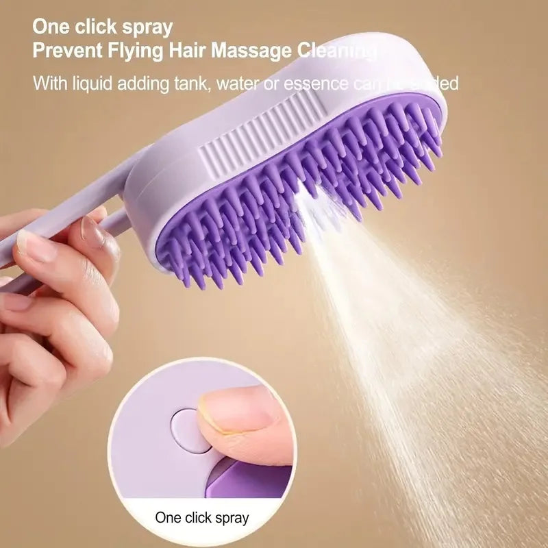 Electric Steam Pet Brush – Grooming Comb for Cats & Dogs