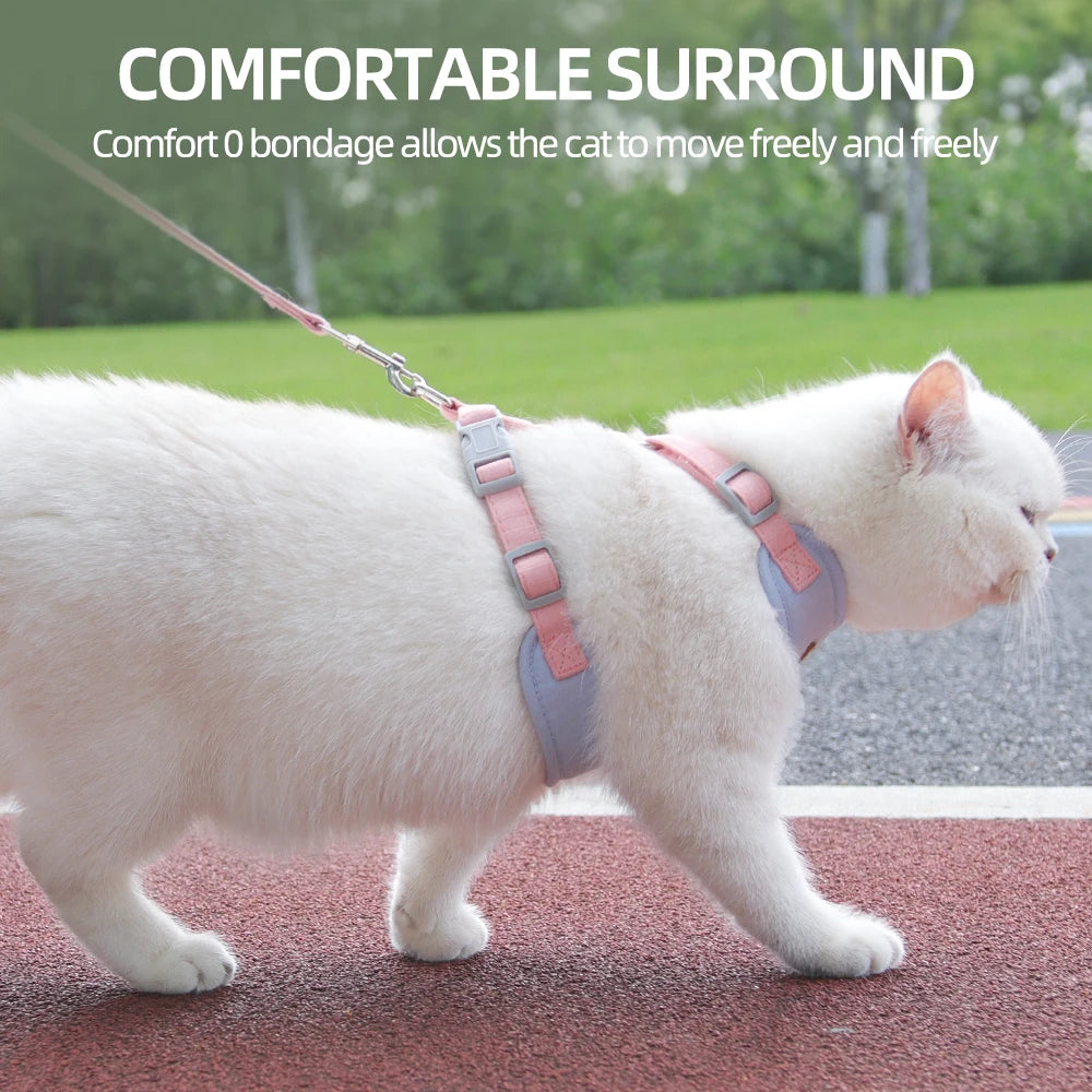 Breathable Cat Harness & Leash Set — Adjustable Vest for Cats & Small Dogs