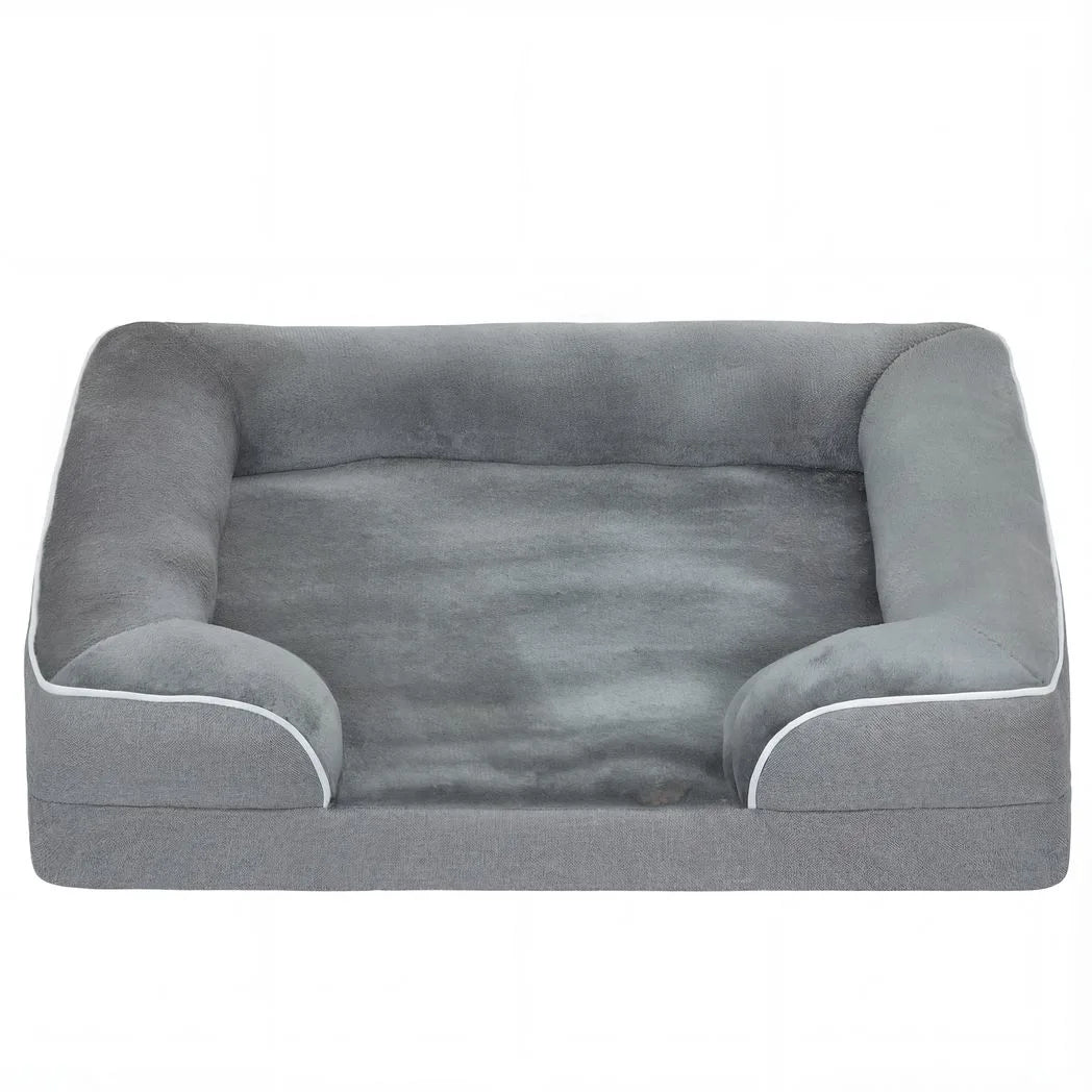 PawHut Dog Sofa Bed — Washable Orthopedic Pet Bed, Grey