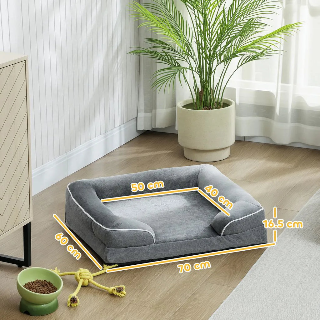 PawHut Dog Sofa Bed — Washable Orthopedic Pet Bed, Grey