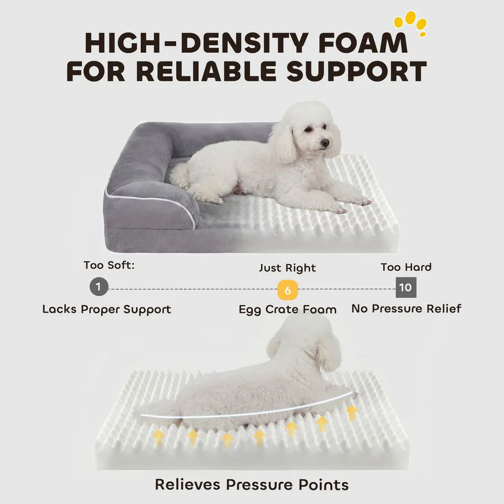 PawHut Dog Sofa Bed — Washable Orthopedic Pet Bed, Grey