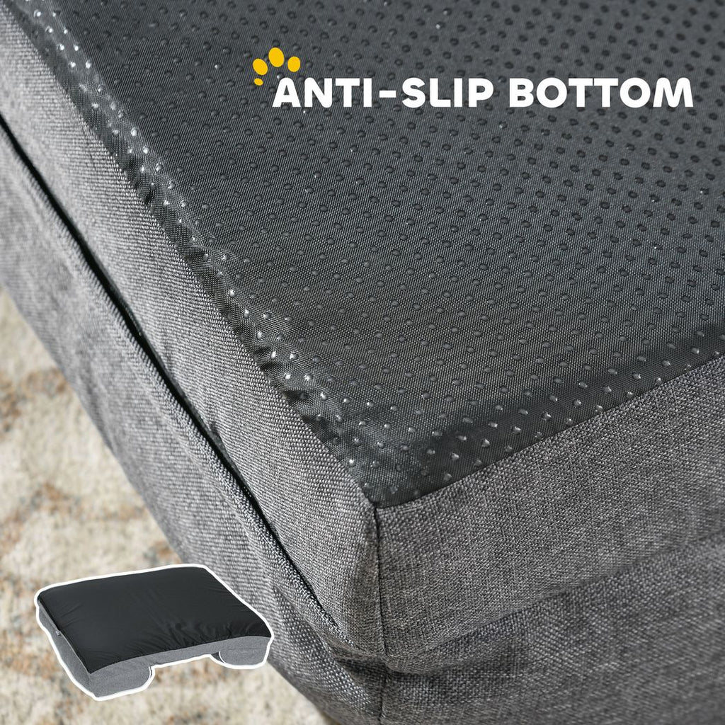 PawHut Dog Sofa Bed — Washable Orthopedic Pet Bed, Grey